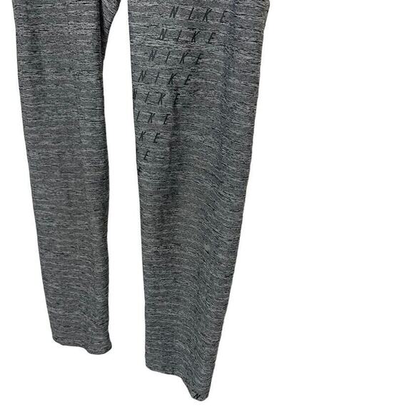 Nike Dri Fit Crop Athletic Leggings Womens Small Grey Black Logo Active - Picture 3 of 8